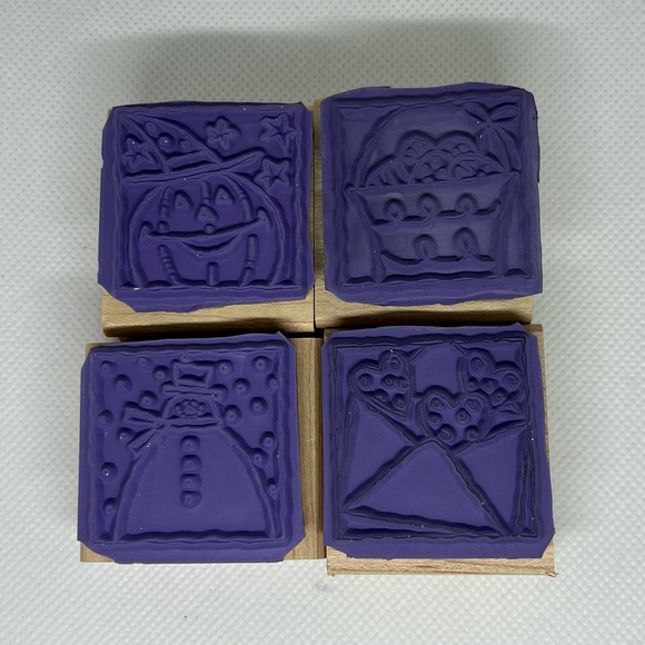 VTG Stampin Up! Festive Four Holiday Stamp Set - Picture 3 of 5